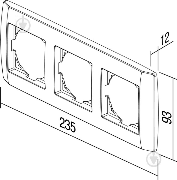 Рамка трехместная TEM Logiq универсальная белый OQ30PW-U - фото 3