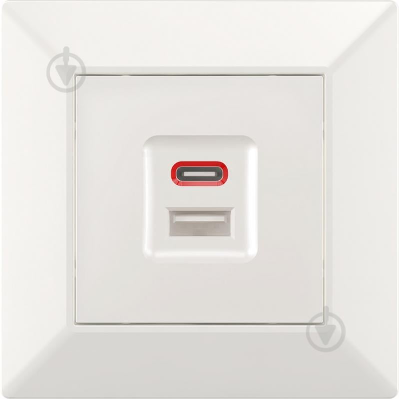 Механизм розетки USB + Type C HausMark Alta белый - фото 1 Механизм розетки USB + Type C HausMark Alta белый - фото 1