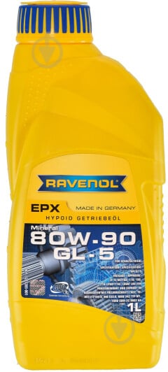 Мастило трансмісійне RAVENOL GL-5 80W-90 1 л (RAV EPX 80W90 GL-5 1L) - фото 1