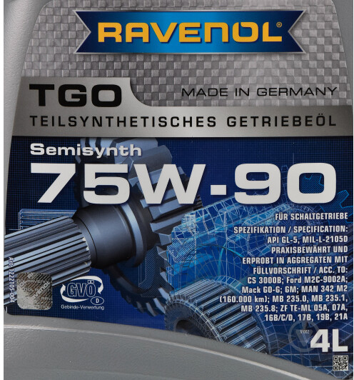 Мастило трансмісійне RAVENOL TSG GL-5 75W-90 4 л (RAV TGO GL-5 75W90 4L) - фото 4