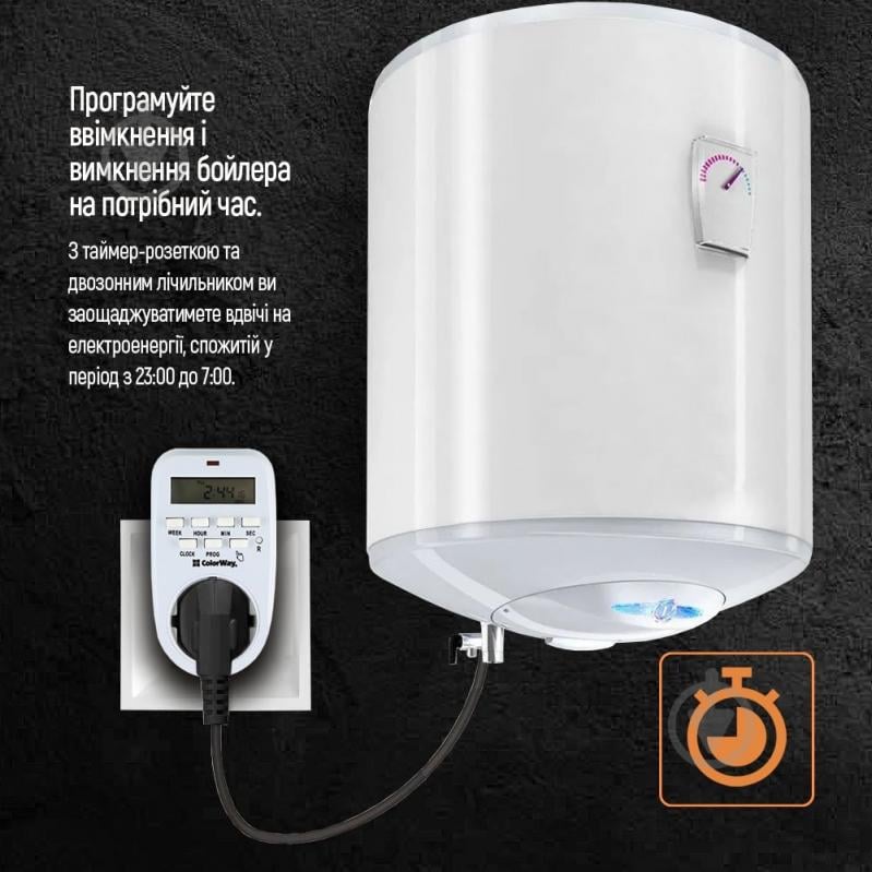 Таймер с розеткой ColorWay 16A/3680W электронный недельный 7D - фото 12