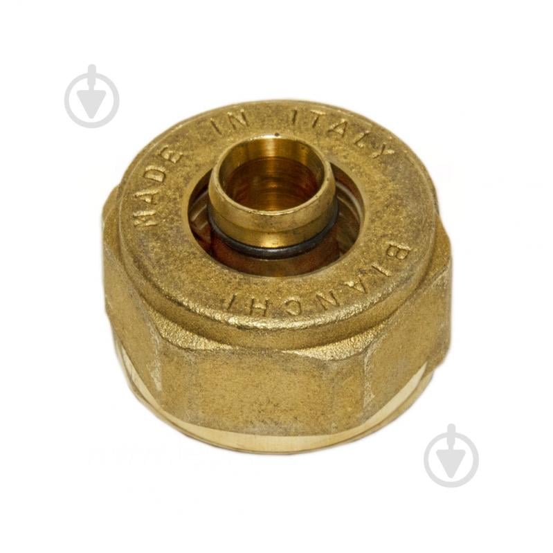 Гайка внутренняя Bianchi з ніпелем Ø16 х 2,0 х 3/4 (м.п.) латунна - фото 1 Гайка внутренняя Bianchi з ніпелем Ø16 х 2,0 х 3/4 (м.п.) латунна - фото 1