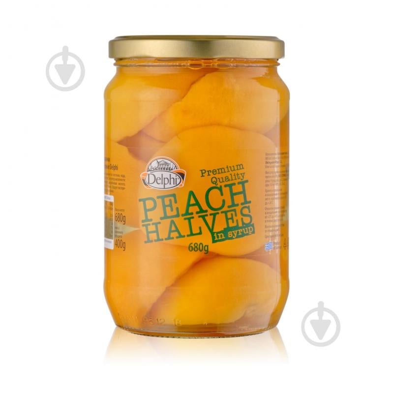 Персики DELPHI консервированый половинками в сиропе 720 мл - фото 1 Персики DELPHI консервированый половинками в сиропе 720 мл - фото 1