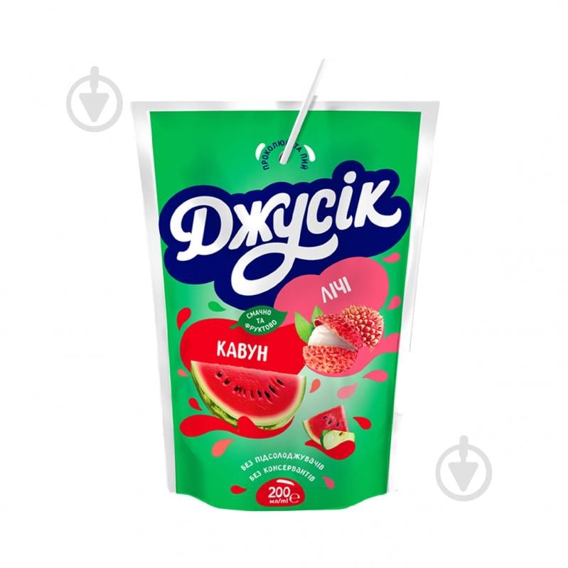 Напиток соковый Джусік Арбуз и личи 0,2 л - фото 1 Напиток соковый Джусік Арбуз и личи 0,2 л - фото 1