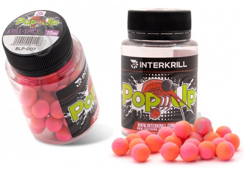 Плавающие бойлы Pop-Up INTERKRILL 20 г криль/ специи "KRILL SPICY" 10mm 20g - фото 1