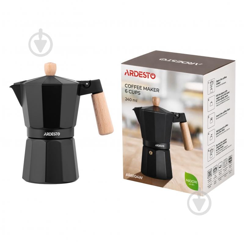 Кофеварка гейзерная ARDESTO Midori 240 мл (AR8104W) - фото 9