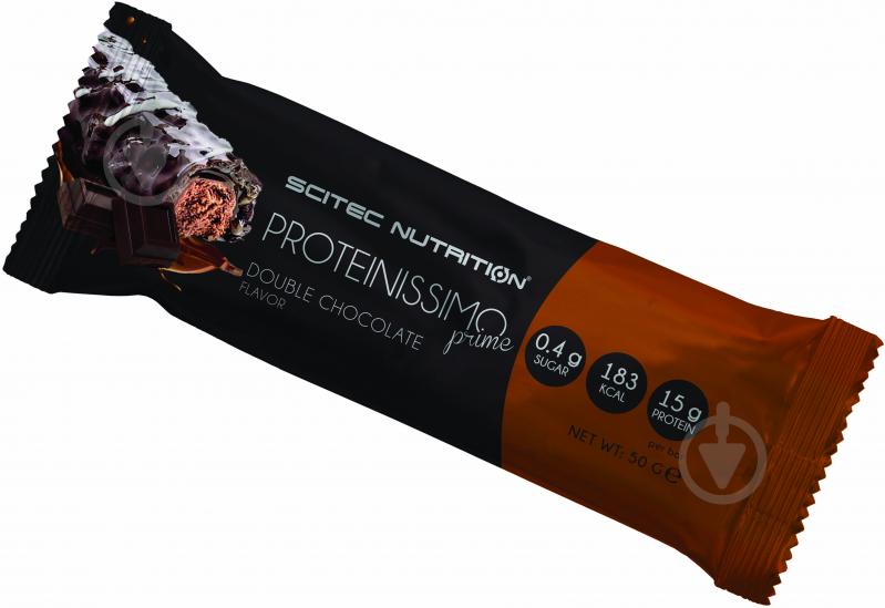 Батончик Scitec Nutrition Proteinissimo Prime Подвійний шоколад 50 г - фото 1