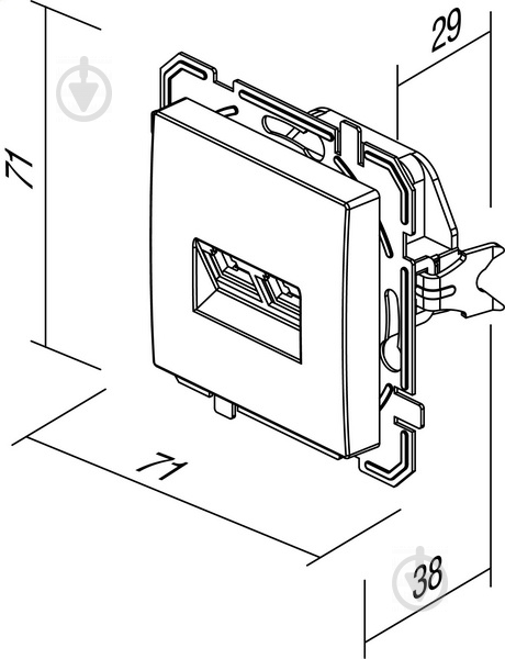 Розетка компьютерная двойная TEM Logiq PC RJ45 Cat 5e антрацит KQ39ATXO-U - фото 3