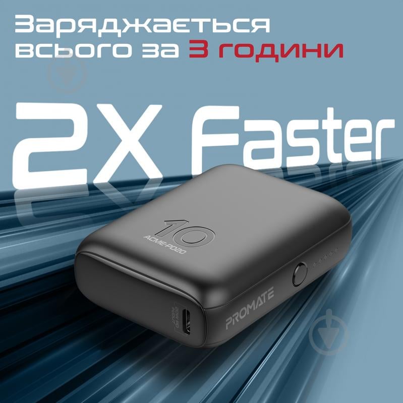 Повербанк Promate 10000 mAh (acme-pd20.black) - фото 4