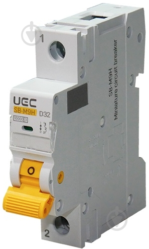 Автоматический выключатель UEC SB-M9H 1P 32A D 10кA MCB100-1-032-D - фото 1