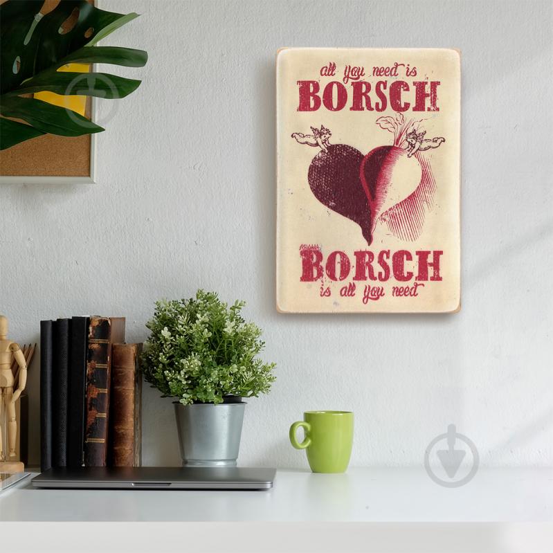 Постер дерев'яний "Borsch is all you need" А4 28.5х20 см Wood Posters - фото 5