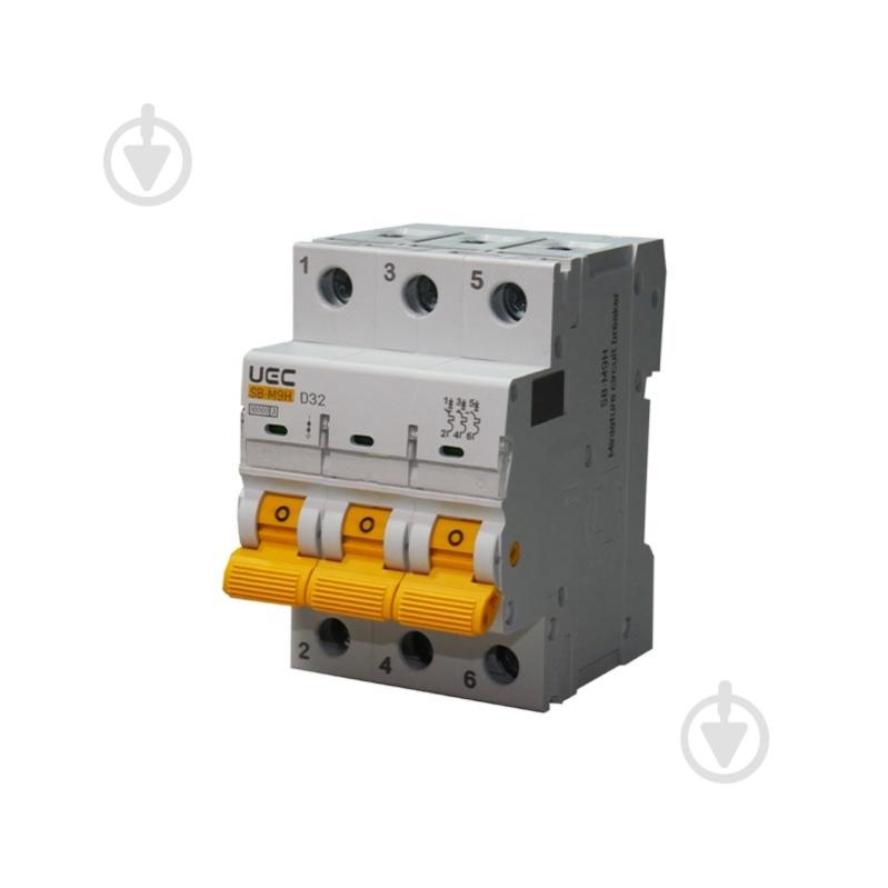 Автоматический выключатель UEC SB-M9H 3P 32A D 10кA MCB100-3-032-D - фото 1