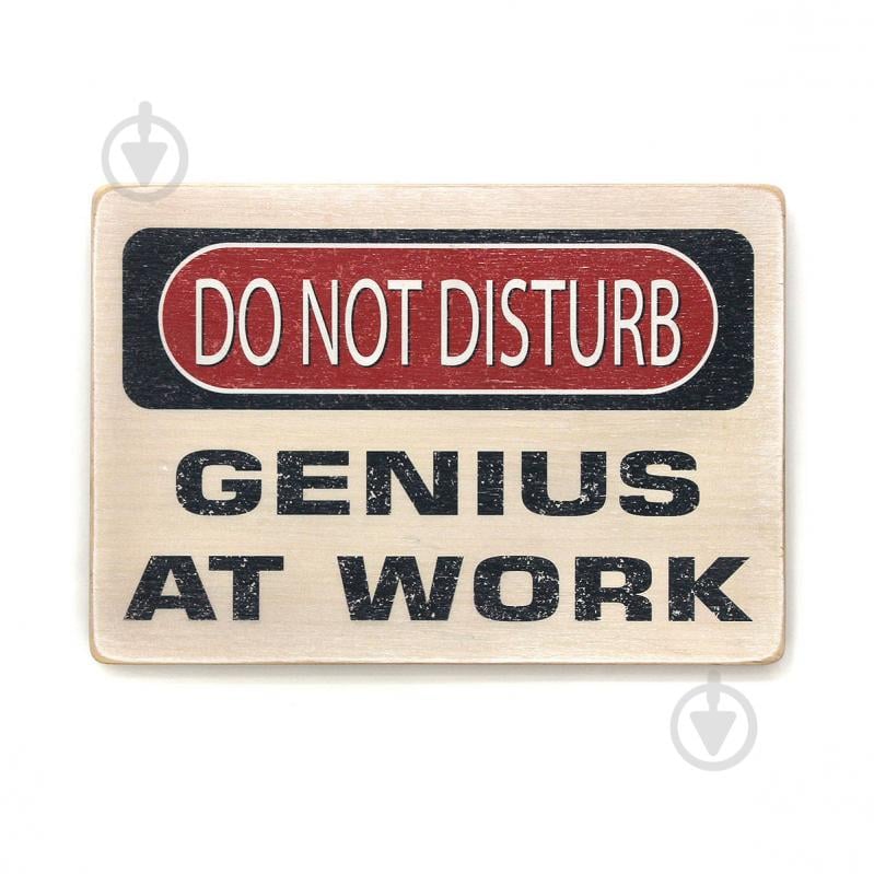 Постер дерев'яний "Do Not Disturb. Genius at work" А4 20х28.5 см Wood Posters - фото 1