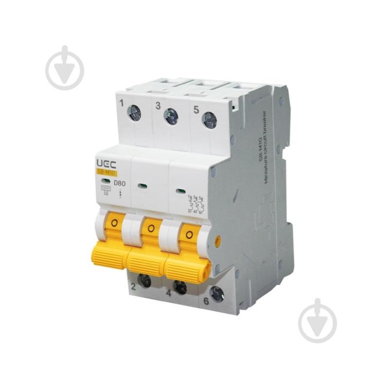 Автоматический выключатель UEC SB-M10 3P 80A D 10кA MCB150-3-080-D - фото 1 Автоматический выключатель UEC SB-M10 3P 80A D 10кA MCB150-3-080-D - фото 1