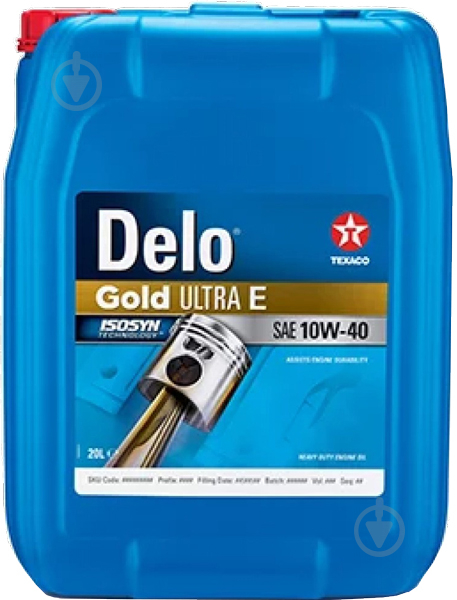 Моторное масло Texaco DELO G ULTRA E 10W-40 20 л (DELO G ULTRA E 10W40 20L) - фото 1