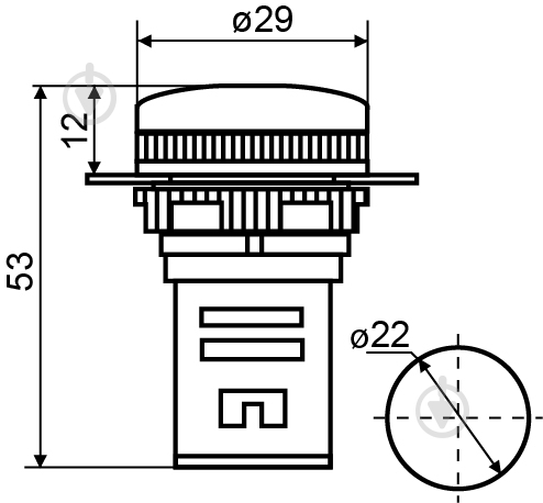 Арматура сигнальна Аско-Укрем AD22-22DS 12V АC/DC A0140030160 - фото 5