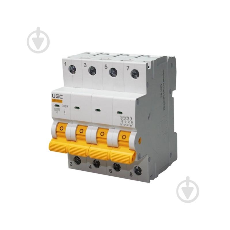 Автоматический выключатель UEC SB-M10 4P 80A C 10кA MCB150-4-080-C - фото 1