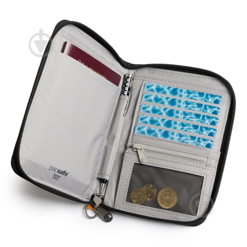Бумажник-органайзер Pacsafe RFIDsafe compact travel organizer темно-синий - фото 5