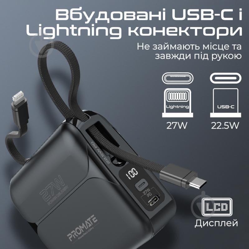 Повербанк Promate 20000 mAh (powerpack-20pro.black) - фото 4