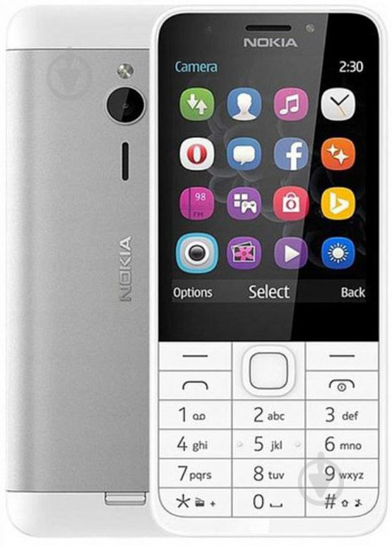 Мобільний телефон Nokia 230 DS silver/white - фото 1