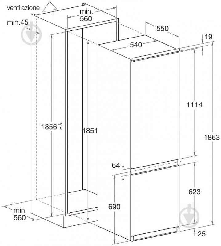 Вбудовуваний холодильник Hotpoint BCB 33 AA - фото 2