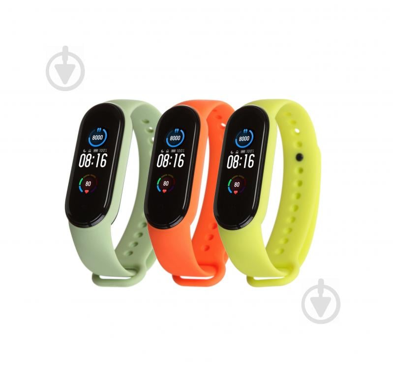 Комплект ремешков Armorstandart для Xiaomi Mi Band 6/5 Neon Check (ARM57626) - фото 1