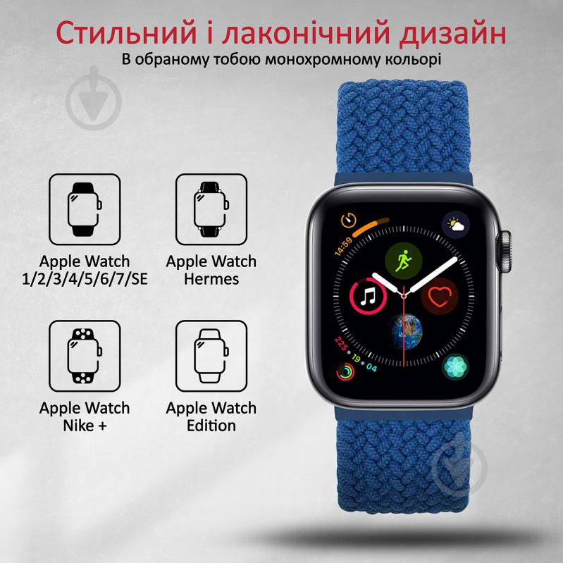 Ремешок Promate для Apple Watch 38-40 мм 1/2/3/4/5/6/7/SE Fusion-40XL blue fusion-40xl.blue - фото 2