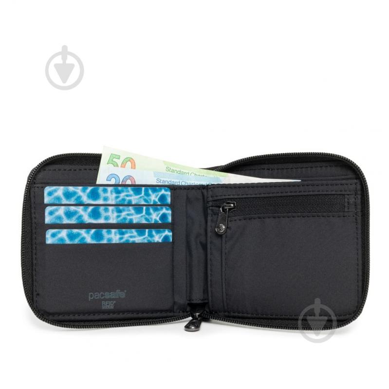 Кошелек Pacsafe RFIDsafe zip around wallet черный - фото 3
