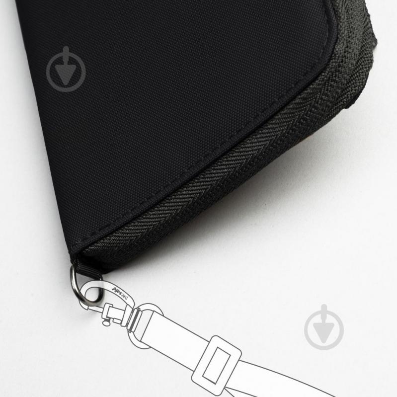 Кошелек Pacsafe RFIDsafe zip around wallet черный - фото 5