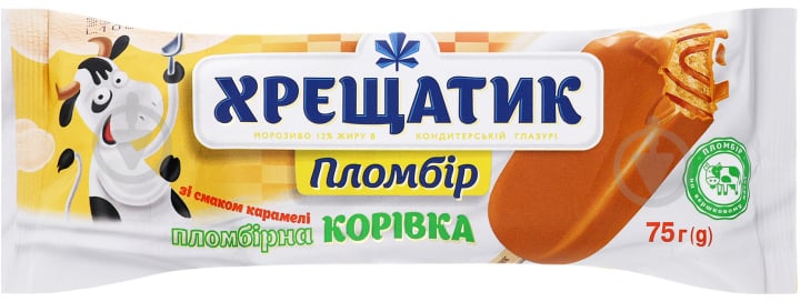 Мороженое Хрещатик 12% карамельное Пломбирная коровка - фото 1