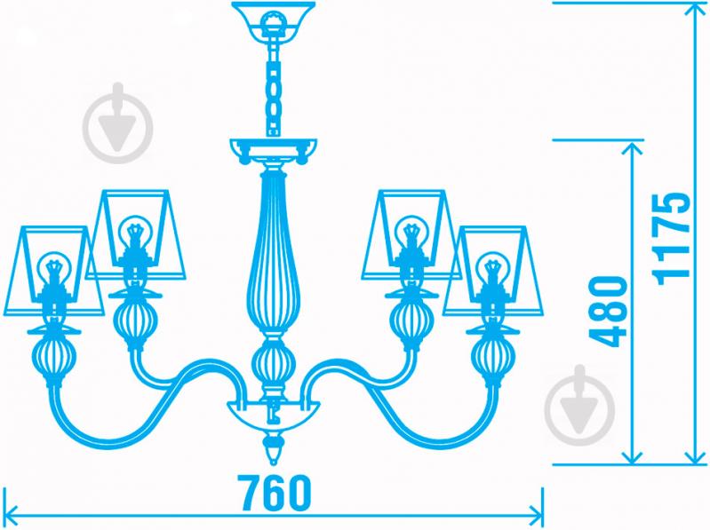 Люстра подвесная Victoria Lighting 9x40 Вт E14 бронза Donatella - фото 4