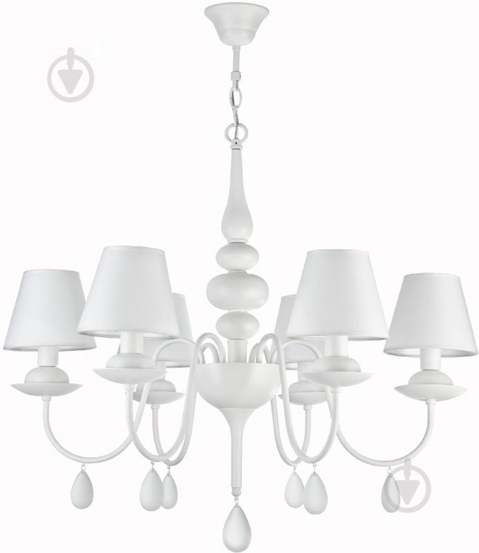 Люстра підвісна Victoria Lighting 6x40 Вт E14 білий Belladonna - фото 1