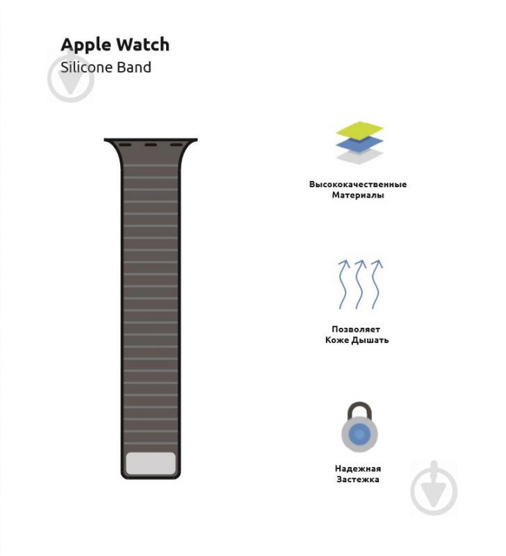 Ремінець Armorstandart Ribbed для Apple Watch 42-44 mm Blue (ARM51979) ARM51979 - фото 2