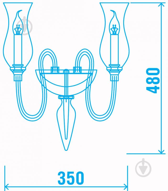 Бра Victoria Lighting 2x40 Вт E14 прозрачный Capella - фото 2