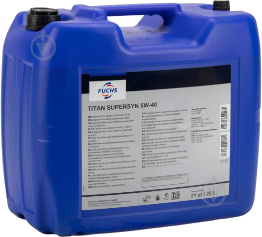 Моторне мастило Fuchs TITAN SUPERSYN 5W-40 20 л (TITAN SUPERSYN 5W40 20L) - фото 1