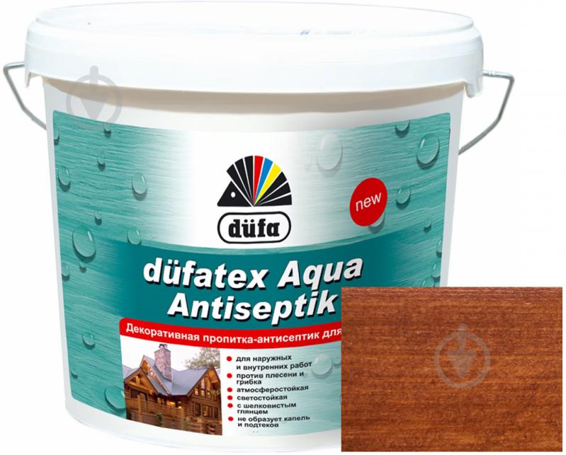 Просочувач Dufa dufatex Aqua Antiseptik каштан шовковистий глянець 10 л - фото 1