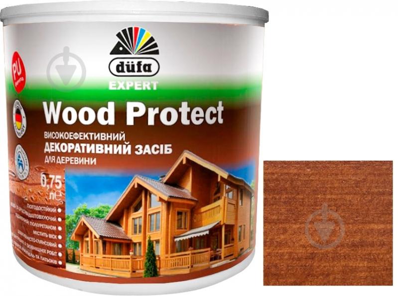 Декоративний засіб Dufa EXPERT Wood Protect каштан шовковистий глянець 0,75 л - фото 1