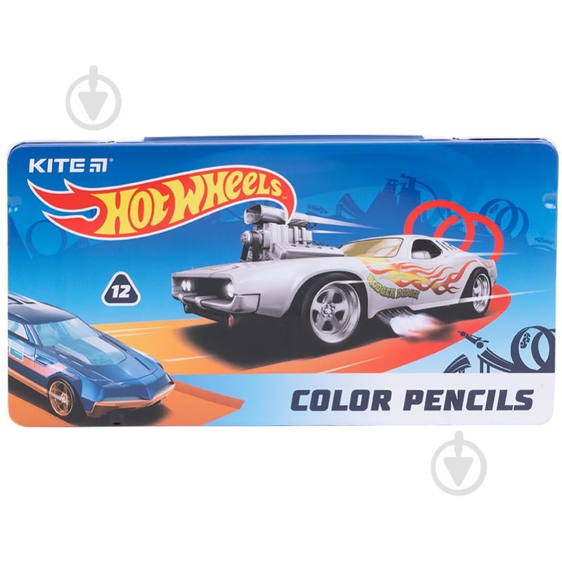 Олівці кольорові Hot Wheels 12 шт. HW21-058 KITE - фото 1