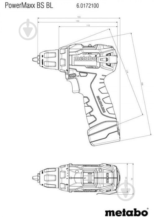 Шуруповерт аккумуляторный Metabo PowerMaxx BS BL 601721500 - фото 13