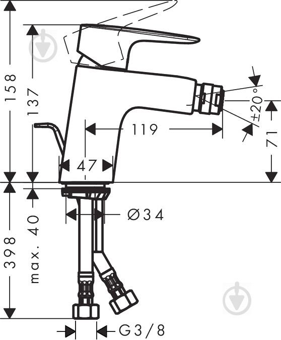 Змішувач для біде Hansgrohe MySport 71235000 - фото 5