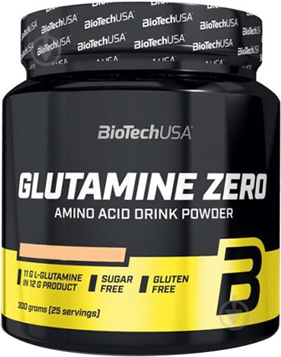 Глютамін BioTechUSA Glutamine Zero крижаний чай-персик 300 г - фото 1