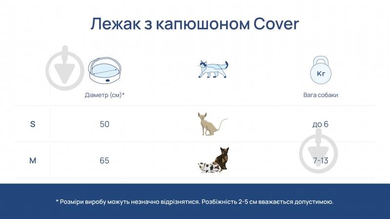 Лежак Harley and Cho Cover S Brown d-50 см коричневый рогожка+мех 2412033 - фото 6