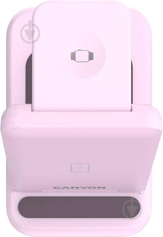 Бездротовий зарядний пристрій Canyon WS-304 3 в 1 QI Iced Pink (CNS-WCS304IP) - фото 7