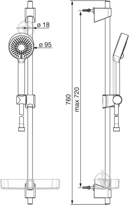Душевой набор Oras Apollo 544 - фото 6