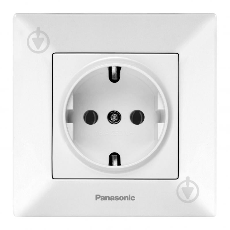 Розетка с заземлением Panasonic Arkedia Slim IP20 белый 480200285 - фото 1