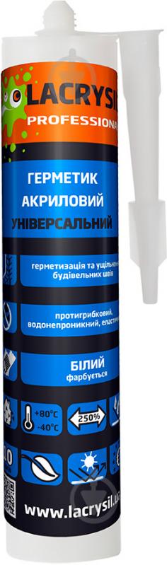 Герметик акриловий Lacrysil універсальний білий 400 мл - фото 2
