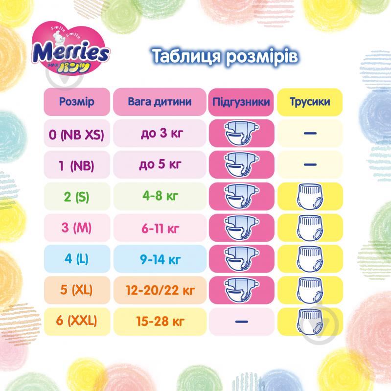 Підгузки-трусики MERRIES Jumbo XL 12-22 кг 50 шт. - фото 10