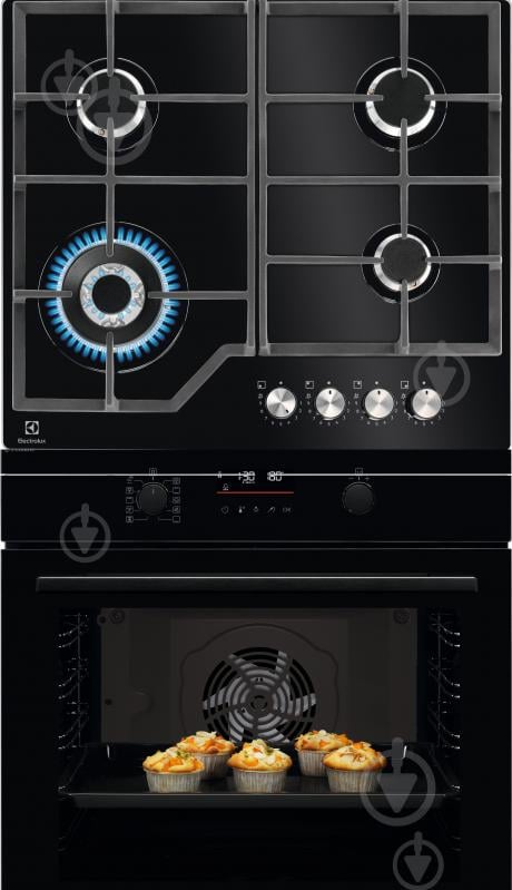 Комплект вбудовуваної техніки Electrolux варильна поверхня газова KGG64362K + духова шафа електрична LOD6F77WZ - фото 1