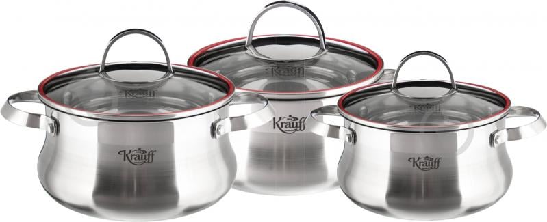 Набір каструль Krauff Tulpe 6 предметів 26-189-045 - фото 1 Набір каструль Krauff Tulpe 6 предметів 26-189-045 - фото 1