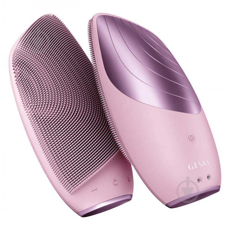 Электронная звуковая термощетка GESKE для лица Sonic Thermo Facial Brush 6 в 1 розовый - фото 1